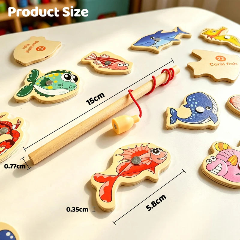 Jouets de pêche Montessori en bois pour enfants