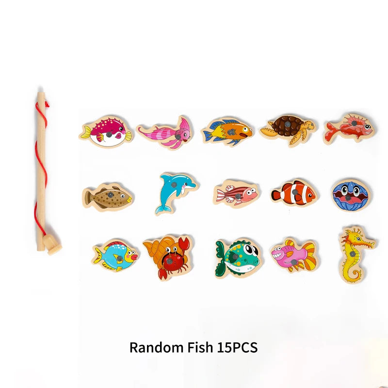 Jouets de pêche Montessori en bois pour enfants