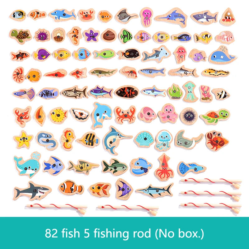 Jouets de pêche Montessori en bois pour enfants